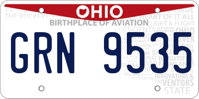 OH license plate GRN9535