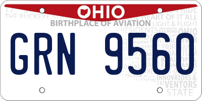 OH license plate GRN9560