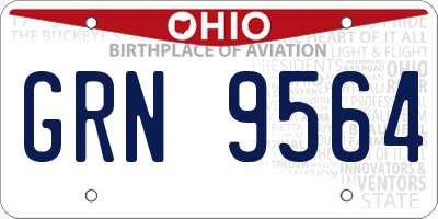 OH license plate GRN9564