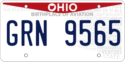 OH license plate GRN9565