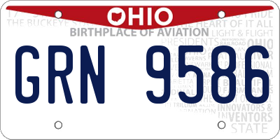 OH license plate GRN9586