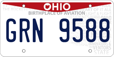 OH license plate GRN9588