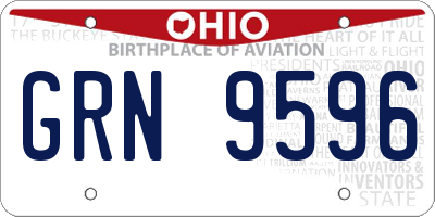 OH license plate GRN9596