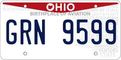 OH license plate GRN9599