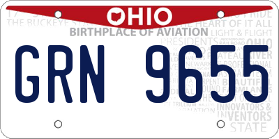 OH license plate GRN9655