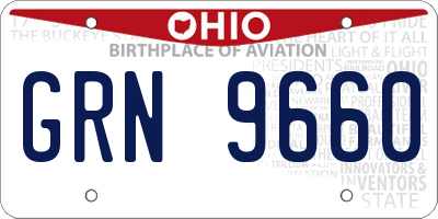OH license plate GRN9660