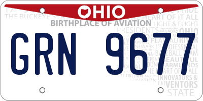 OH license plate GRN9677