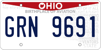 OH license plate GRN9691