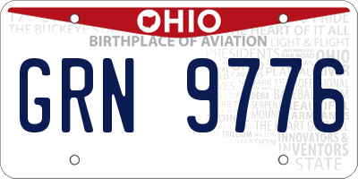 OH license plate GRN9776