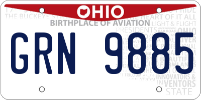 OH license plate GRN9885
