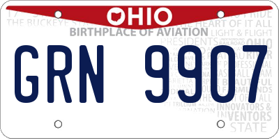 OH license plate GRN9907
