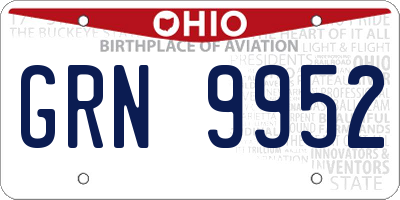 OH license plate GRN9952