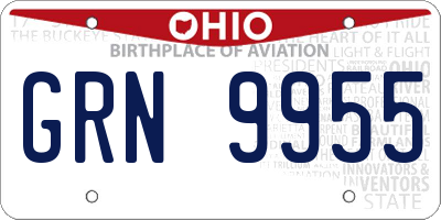 OH license plate GRN9955