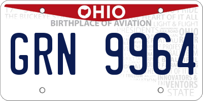 OH license plate GRN9964
