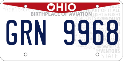 OH license plate GRN9968
