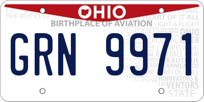OH license plate GRN9971