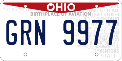 OH license plate GRN9977