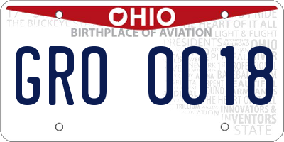 OH license plate GRO0018