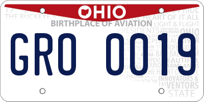 OH license plate GRO0019