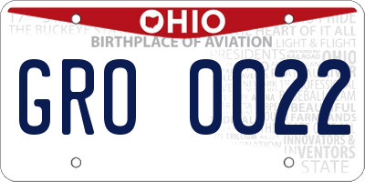 OH license plate GRO0022