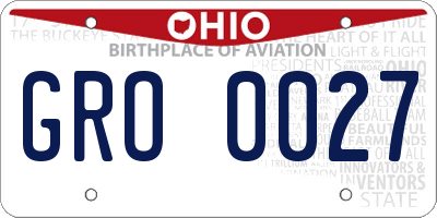 OH license plate GRO0027