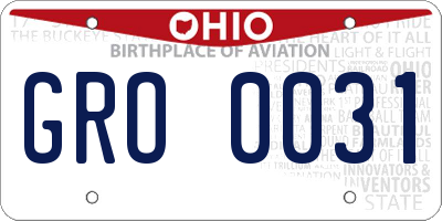 OH license plate GRO0031