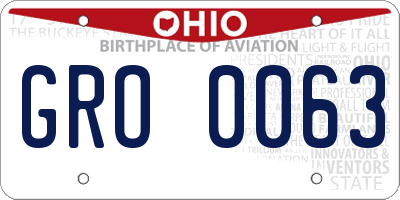 OH license plate GRO0063