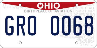 OH license plate GRO0068