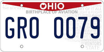 OH license plate GRO0079