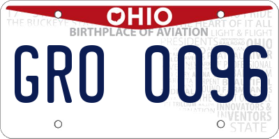 OH license plate GRO0096