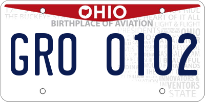 OH license plate GRO0102