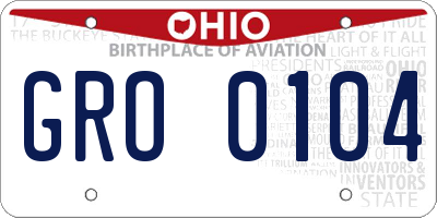 OH license plate GRO0104