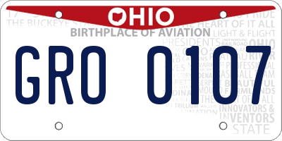 OH license plate GRO0107
