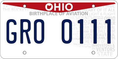OH license plate GRO0111