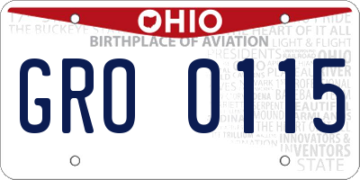 OH license plate GRO0115