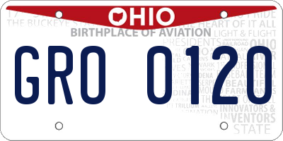 OH license plate GRO0120