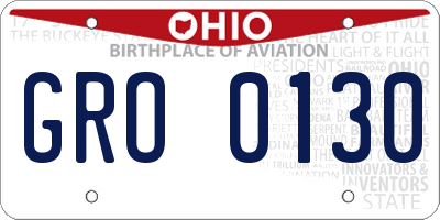 OH license plate GRO0130