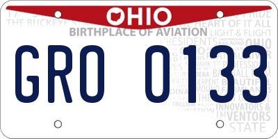 OH license plate GRO0133