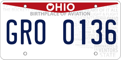 OH license plate GRO0136