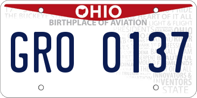 OH license plate GRO0137
