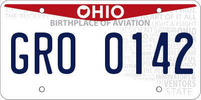 OH license plate GRO0142