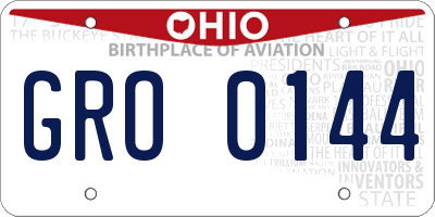 OH license plate GRO0144