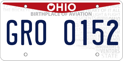 OH license plate GRO0152