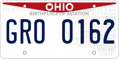 OH license plate GRO0162