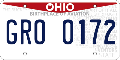 OH license plate GRO0172