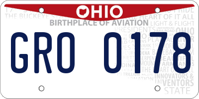 OH license plate GRO0178