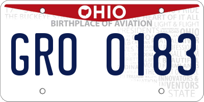 OH license plate GRO0183