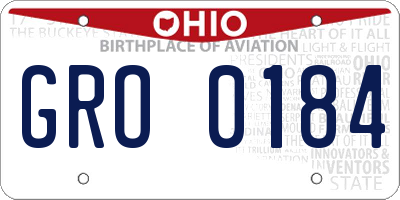 OH license plate GRO0184