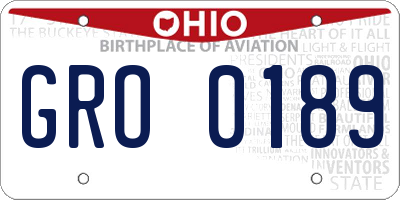 OH license plate GRO0189