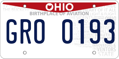 OH license plate GRO0193